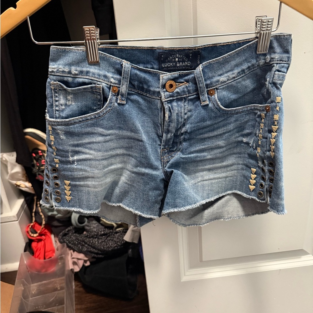 Lucky Brand Women's Studded Blue Jean Shorts